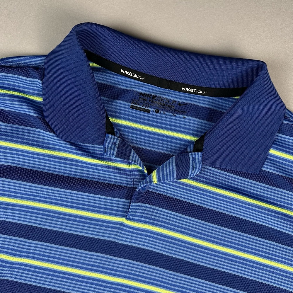 Nike Golf Tour Performance‎ Dri Fit Polo Shirt Striped Multicolor Mens Large XL